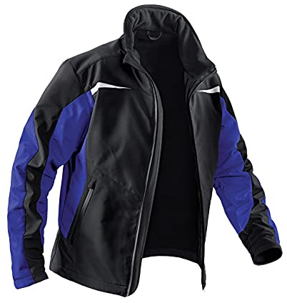 KÜBLER Workwear | Softshell Arbeitsjacke | schwarz/kbl.blau | Größe XXL