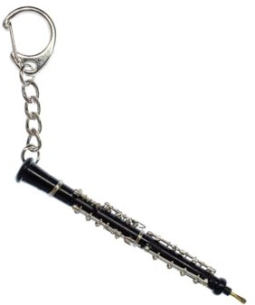 Miniblings Oboe Musikinstrument Instrument Flöte Schlüsselanhänger + Box - Handmade Modeschmuck I Anhänger Schlüsselring Schlüsselband Keyring - Oboe Musikinstrument Instrument Flöte