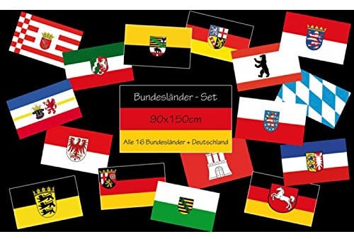 Everflag ALLE 16 Bundesländer-Flaggen im Set + Deutschland! 90x150cm