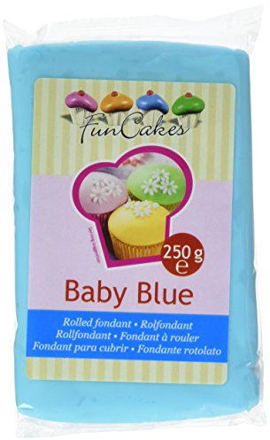 FunCakes Fondant Baby Blue: Baby Blau Farbe, Einfach zu Verwenden, Glatt, Elastisch, Weich und Schmeidig, Perfekt zum Dekorieren von Torten, Halal, Koscher und Glutenfrei. 250 g
