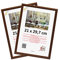 3-B Lot de 2 Cadres JENA - foncé brun - 21x29,7 cm (A4) - cadre photo en bois exotique avec verre acrylique