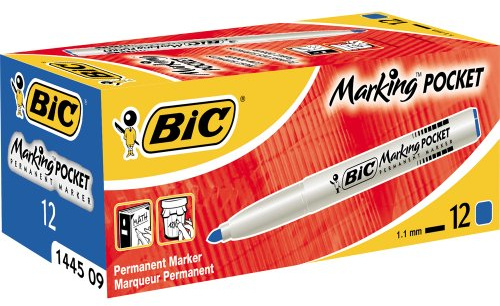 BIC Marking Fine 1445 06 - Permanentmarker, 1,1 mm, Blau, 12er Pack
