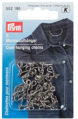 PRYM 552195 Mantelaufhänger Eisen silberfarbig, 3 Stück, 9 x 6 x 1 cm, Silber