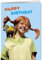 Grußkarte mit Umschlag/Klappkarte PIPPI LANGSTRUMPF - Motiv: PL PIPPI HAPPY BIRTHDAY, Anlass: Geburtstag Fun, Künstler/Verlag: KARTENKOMBINAT, Größe: 11,5x16 cm