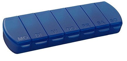 MaxBox Tablettenbox für 7 Tage, Tablettendose, Pillenbox mit getrennten Fächern - blau