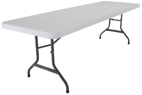 LIFETIME 22980 Folding Utility Table, 8 Feet, White Granite, 96