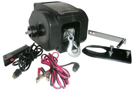 Eufab 21040 Elektrische Seilwinde, 12V, circa 1.000 kg Zugkraft
