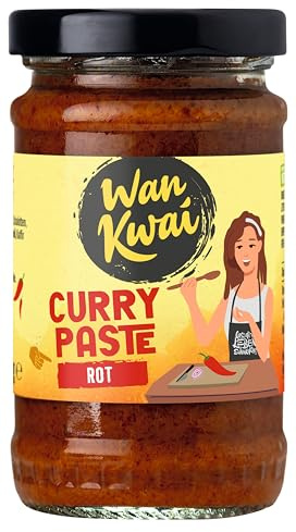 Wan Kwai Rote Curry Paste 110g – Perfekt für Lieblingscurrys mit 15% frischen Chilis und Zitronengras. Bringt eine angenehme Schärfe in deine Gerichte.