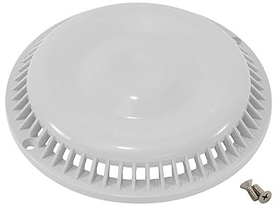 Afras Anti-Vortex White Drain Cover 7 3/8 inch - White Pool Main Grate Replacement with 2 Screws 11064W…