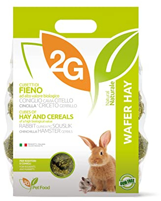 2G Pet Food Wafer Hay Snack per Conigli e roditori Fieno Croccante Naturale Salutare, Leggero e Digeribile Made in Italy Senza Conservanti Formato 2kg