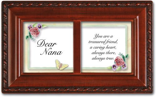 Dear Nana Spieluhr, klein, Holzmaserung, spielt Wind unter Flügeln