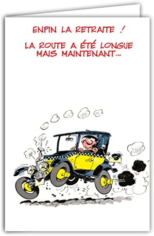 Gaston Lagaffe glct-0128 Karte Ruhestand mit Motive Gute Fahrt/Alles Gute/Auto Insel