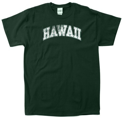 SDI NCAA Hawaii Rainbow Warriors T-Shirt, 100% einlaufvorbehandelt, Vintage-Stil, gewölbt, kurzärmelig