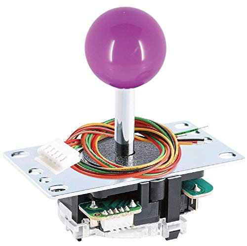 SANWA JLF-TP-8YT Joystick original morado - para Arcade Jamma Game 4 y 8 vías ajustable, compatible con Catz Mad SF4 Tournament Joystick (parte superior de bola morada) S@NWA