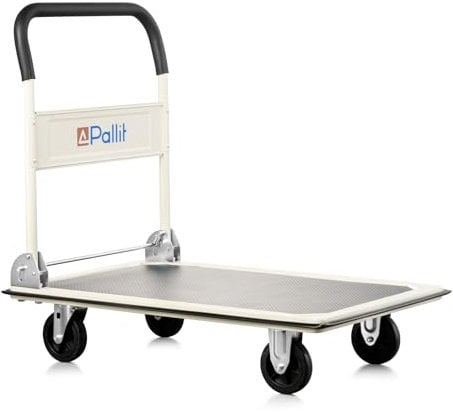 Pallit Carrello per trasporto Gomma pieghevole CARRY | portata 300 kg | Carrello a piattaforma con rivestimento antiscivolo, Blu