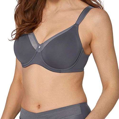 Triumph Women's Wild Peony Florale W01 Minimizer Bra, Sheer, Pebble Grey, 42DD