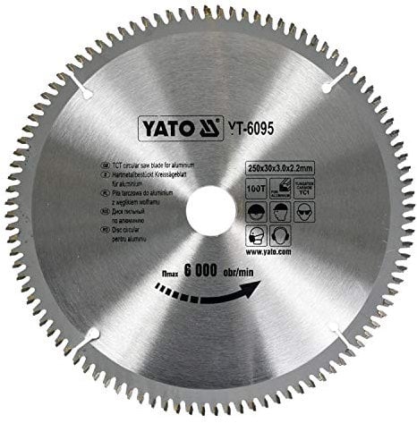 TCT BLADE FOR ALUMINIUM 250X100TX30MM