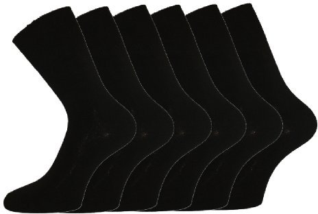 NEW Ladies Cotton LOOSE TOP SOCKS Size 4-6 6-pack BLACK