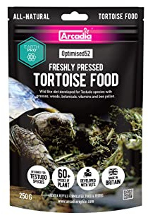 Arcadia Reptile EarthPro Optimised52 Tortoise Food (250g) with 52+ Species | Natural Grass & Botanical Diet - Bee Pollen, Probiotics & D3 with High Fibre & No Fillers, Zoo Vet Developed Tortoise Feed