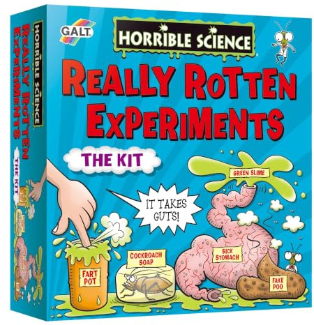 Galt Really Rotten Experiments – Horrible Science Kit with 10 Experiments | National Curriculum STEM Toys with Fake Stomach, Poo Mould, Silicone Maggots & More – Educational Toys for 8+ Year Olds