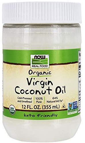 NOW Foods - Now Real Food Organic Virgin Coconut Oil Cold Pressed & Unrefined - 12 fl. oz.