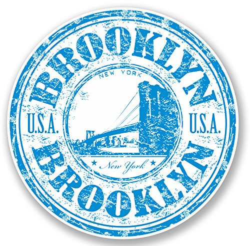 2 x Brooklyn New York Vinyl Sticker Luggage Travel Bike Laptop Helmet Gift #4565 (10cm x 10cm)