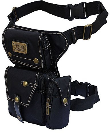 Outdoor Peak Herren Nylon wasserdicht Bauchtasche Sportbeutel Transporttasche Multifunktions-Tasche Freizeitrucksack Daypacks Reisetasche Geldbeutel(Schwarz)