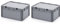 Auer Packaging 2x Eurobehälter 60 x 40 x 28,5 mit Scharnierdeckel inkl. gratis Zollstock 2er Set