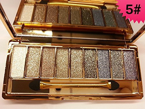 JGB 9 Colors Diamond Bright Colorful Makeup Eye Shadow Palette Set Flash Glitter Eyeshadow with Brush,6 Edition ? (5) Powder