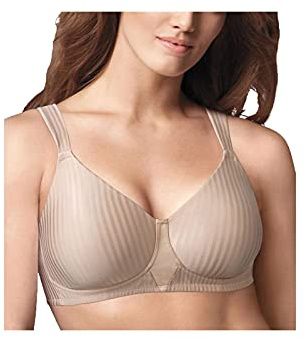 Playtex Women's Secrets 4707 Perfectly Smooth Wireless Full-Coverage Bra, Nude Stripe, 36B