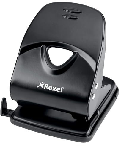 Rexel 2100767 Zweifachlocher aus Metall Robuste, 30 Blatt, schwarz