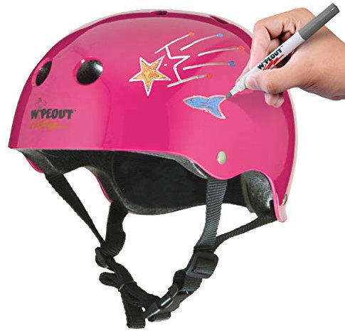 Wipeout Unisex Youth Dry Erase Bike Kids Helmet, Neon Pink, Ages 8 UK