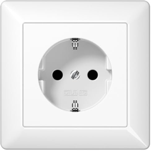 Jung 1520 N WW Schuko Steckdose 16 A 250 V ohne Befestigungskrallen Serie AS 500 alpinweiß, 250 V