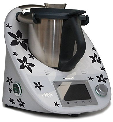 Aufkleber für den Thermomix TM5 - Bluetensterne anthrazit