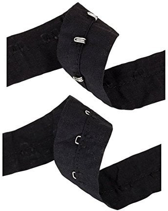 NEOTRIMS Hook And Eye Tape Trimming, 100% Soft Cotton, Non Rust Quality Fastening, Costume, Corsets Bustier, Lingerie, Basques Black 1 Yard