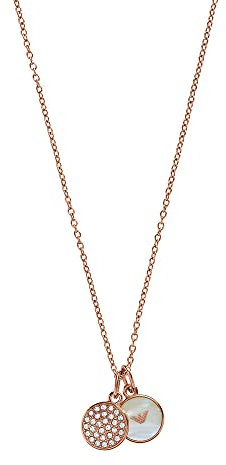 Emporio Armani collana da donna in acciaio inossidabile con chiusura a moschettone, Oro lucido