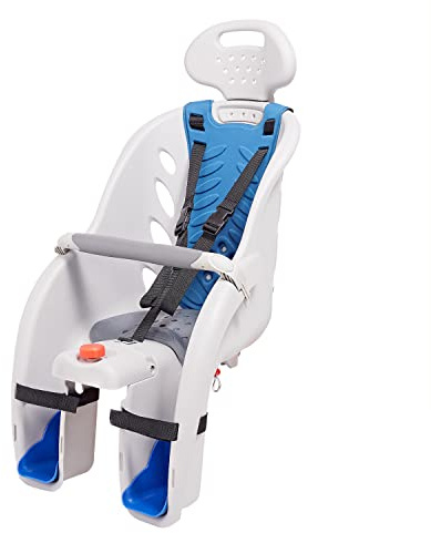 Schwinn Deluxe Child Bike Carrier, Seats one Kid Ages 1+, Frame Mount, 3-Point Safety Harness and Foot Wells, Quick Release Design, Comfortable Padding, Rear-Mounted Child Bike Seat for Toddler