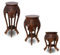 Oriental Galerie Rundhocker Pott Blumenhocker Beistelltisch Nachttisch Teak Holz Hocker Barock Massiv, Farbe:Dunkelbraun, Größe:65 cm