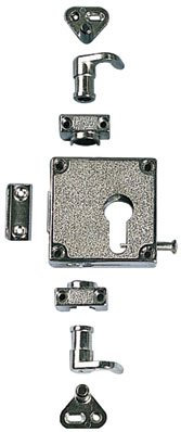 Cerradura española de 3 puntos 5464 niquelada VACHETTE para 1/2 cilindro perfil europeo reversible - 12115000
