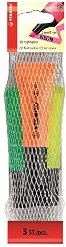 STABILO - Textmarker - NEON - 3er Pack - gelb, grün, orange