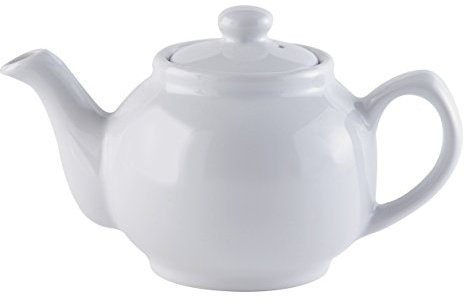 Price & Kensington Englische Teekanne für 2 Tassen, aus hochwertigem Steingut, Teekännchen mit Glanzglasur, weiß, mikrowellen- und spülmaschinenfest, Vintage Teebereiter