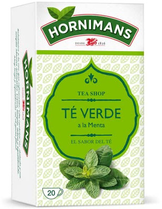 Hornimans Té Verde a la Menta Ingredientes 100% Naturales | 20 bolsitas | Con Teína