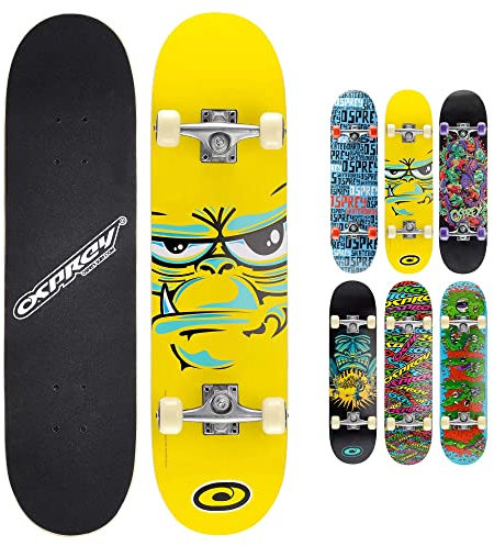 Osprey Absolute Anfänger Double Kick Trick Skateboard, 78,7 x 20,3 cm, Ahorndeck