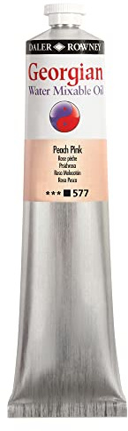Daler Rowney Georgian Water Mixable Oil Paint Peach Pink 200ml Tube - Art Paints for Canvas Paper and More - Oil Painting Supplies for Artists and Students - Artist Oil Paint for Any Skill Set
