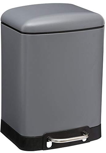 Poubelle 6L en métal finition mate - Fermeture silencieuse - Large pédale - Coloris BEIGE