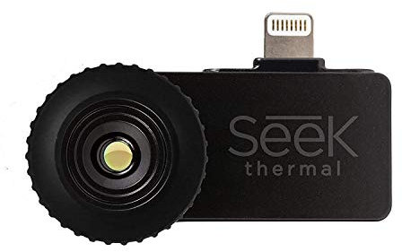 Seek Thermal Compact Preiswerte Wärmebildkamera mit Lightning Anschluss und Wasserdichtem Schutzgehäuse Kompatibel mit Apple iOS Smartphones - Schwarz