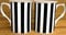 fromeuropewithlove Black Lines Mugs Set of 2 Fine Bone China Black Vertical Striped Mugs Hand Decorated in the UK