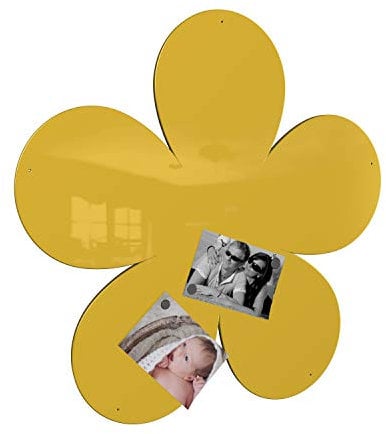 Colours-Manufaktur Magnetwand Hochglanz pulverbeschichtet *Made IN Germany* viele Verschiedene Motive, Größen und Farben (Blume (58 x 58 cm), RAL 1018 zinkgelb [wie gelb])