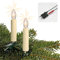 hellum Lichterkette Made-in-Germany Weihnachtsbaum, Kerzen Lichterkette innen mit Clip, 15 BS warm-weiße, beleuchtete Länge 980cm, Kabel grün Schaft elfenbeinfarben, für Innen mit Stecker 811544