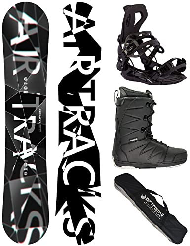 Airtracks Snowboard Set - Wide Board Refractions Game 159 - Softbindung Master - Softboots Star Black 41 - SB Bag